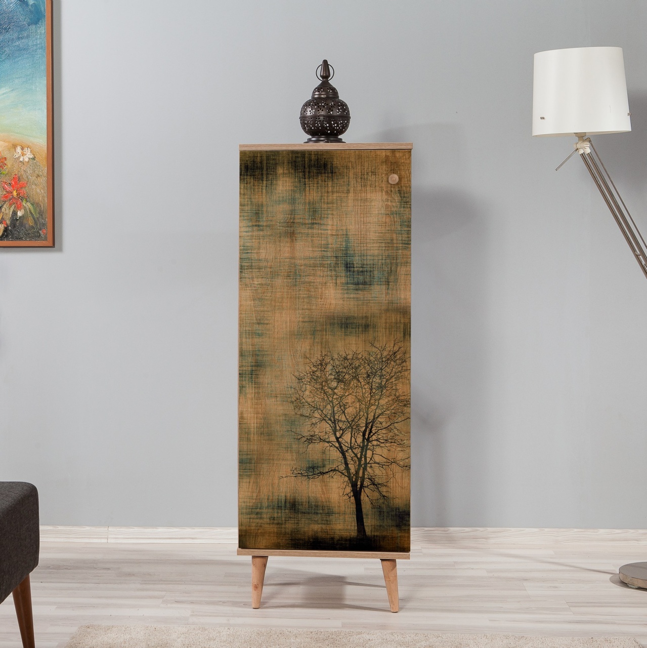 Dulap pentru pantofi, Filinta 729, UnicUtil, Stejarul Sonoma, Lățime: 50 cm, Înălțime: 135 cm, Adâncime: 38 cm - view 2