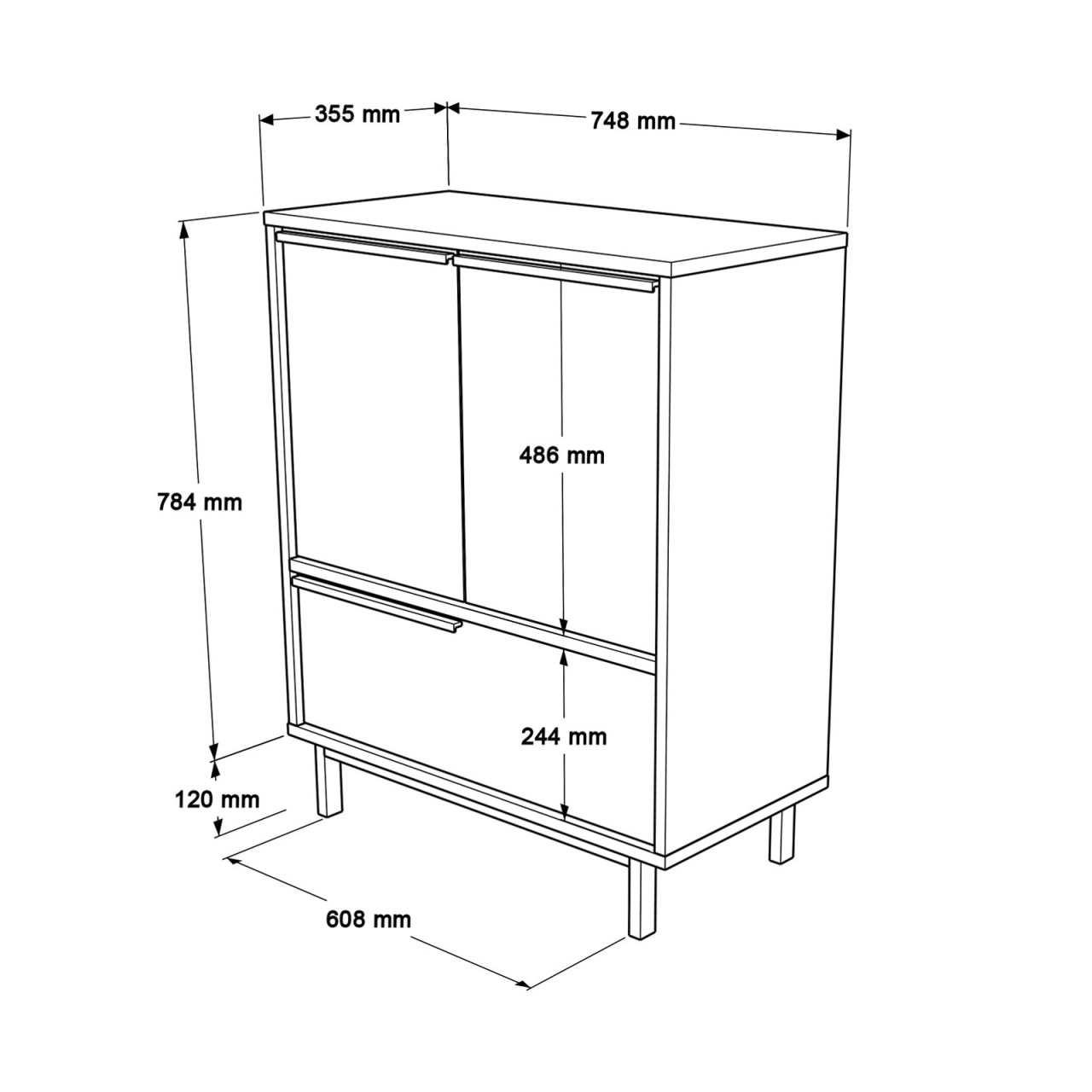 Dulap pentru pantofi, On8C S, UnicUtil, Nuc, Lățime: 74,8 cm, Înălțime: 90,4 cm, Adâncime: 35,5 cm - view 7