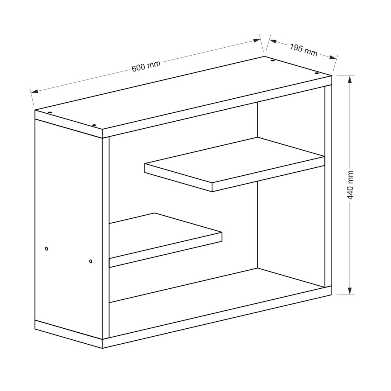 Etajera de Perete, UnicUtil, 60 x 20 x 44 cm, Maro - 1 | YEO