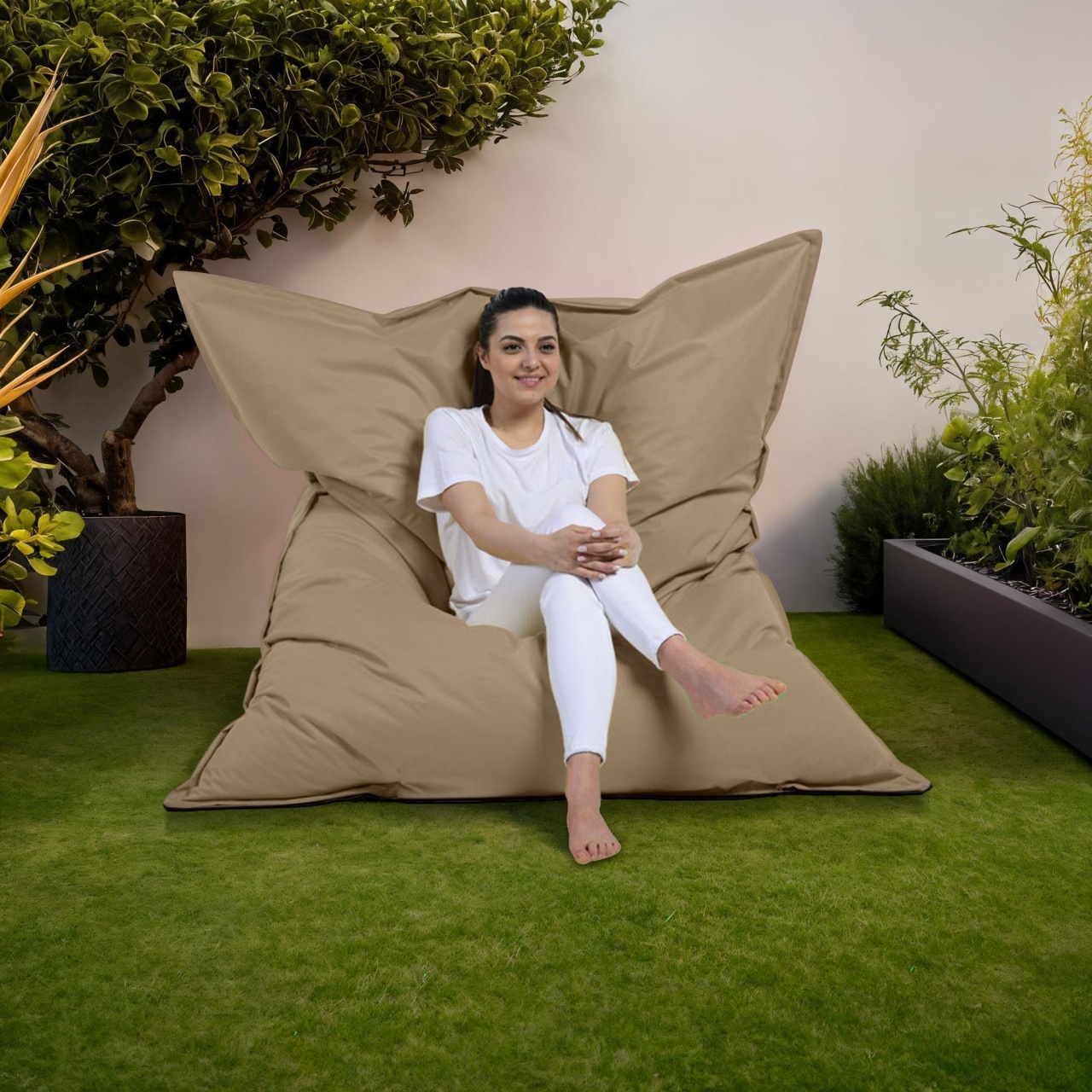 Fotoliu Puf Gradina, Echo stone, UnicUtil, Culoarea Crem - 1 | YEO