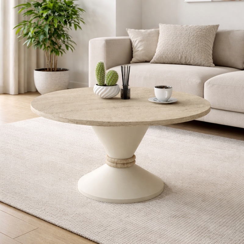 Masă de cafea, Lepper Traverten, UnicUtil, Travertin - imagine 2