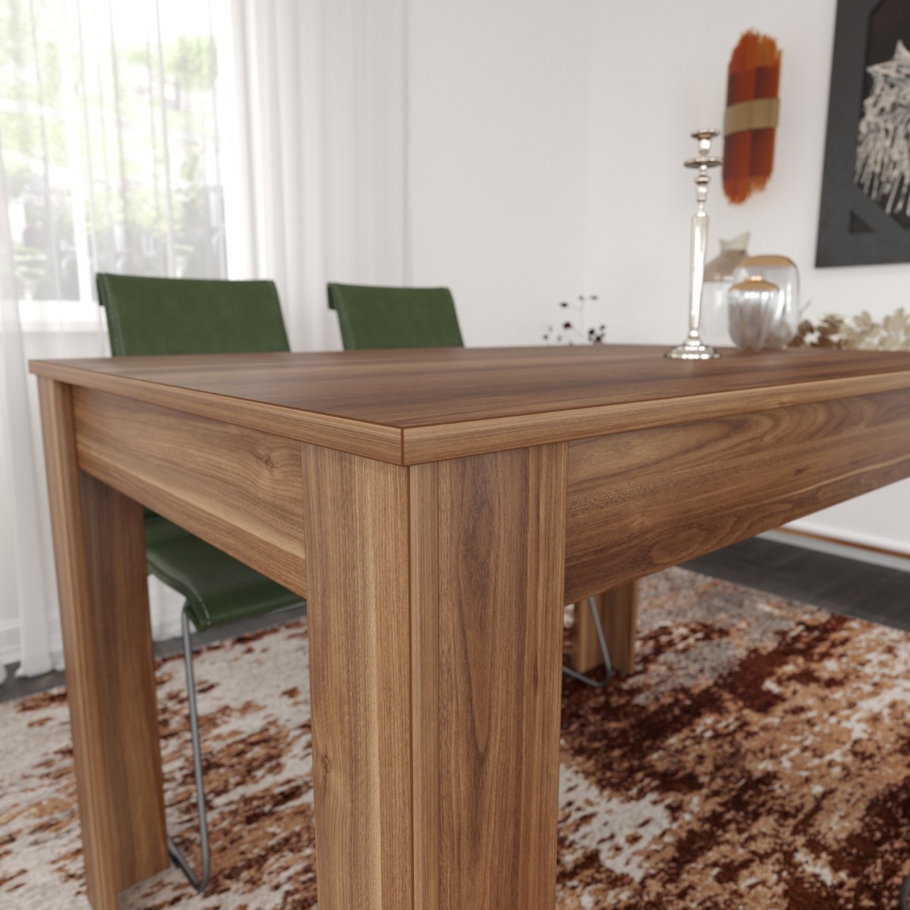 Masă de sufragerie, Single 120, UnicUtil, Nuc, Lățime: 120 cm, Înălțime: 78 cm, Adâncime: 80 cm - imagine 3