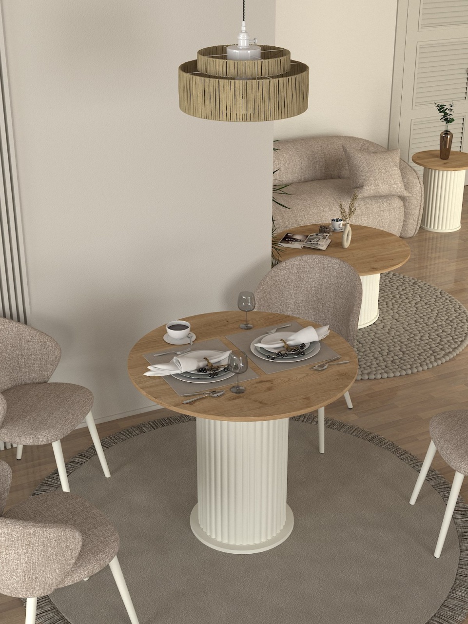 Masa dining, Smart Fit, UnicUtil, Crem, UUMD07 - 2 | YEO