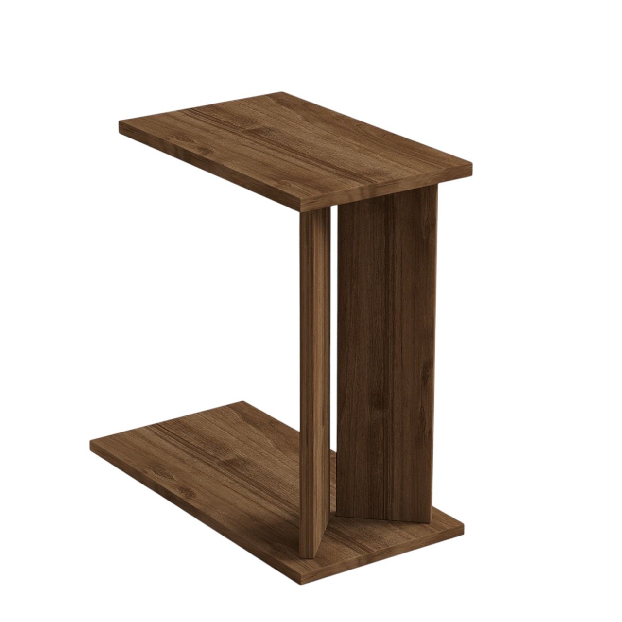 Masă laterală, Lun Walnut, UnicUtil, Nuc, Lățime: 25 cm, Înălțime: 48,6 cm, Adâncime: 50 cm - view 2