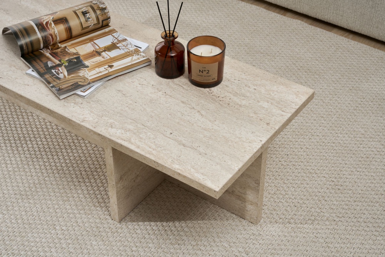 Măsuţă de cafea, Harbor Travertine, UnicUtil, Travertin, Lățime: 120 cm, Înălțime: 30 cm, Adâncime: 45 cm - view 5