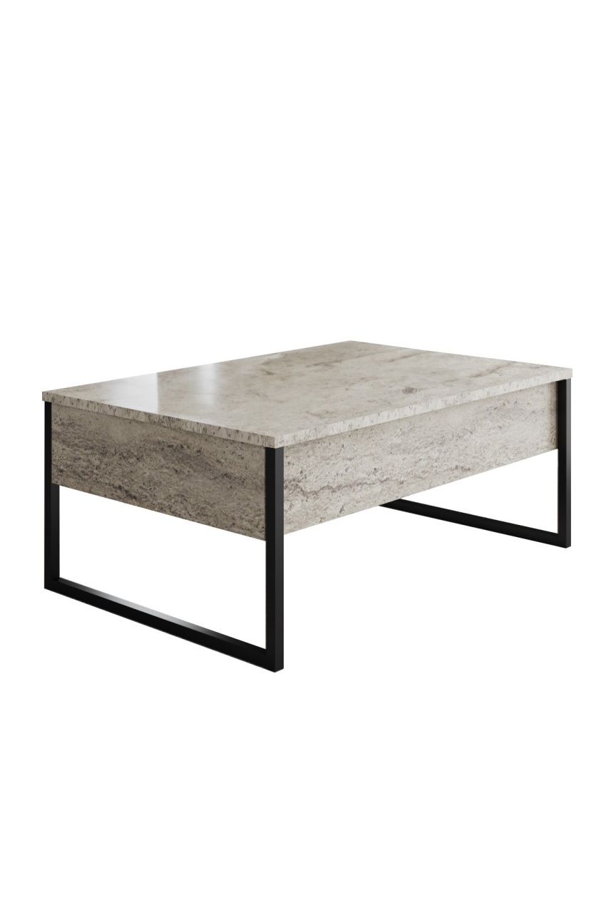 Măsuţă de cafea, Luxe Travertine, UnicUtil, Travertin-Negru, Lățime: 90 cm, Adâncime: 60 cm, Înălțime: 40 cm - view 5