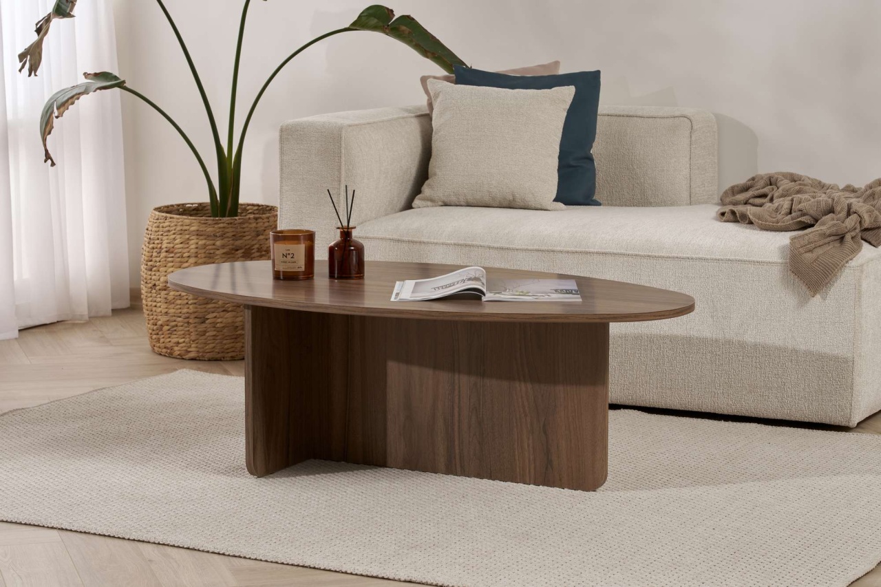Măsuţă de cafea, Orba Walnut, UnicUtil, Nuc,Lățime: 120 cm, Înălțime: 40 cm, Adâncime: 65 cm - view 2