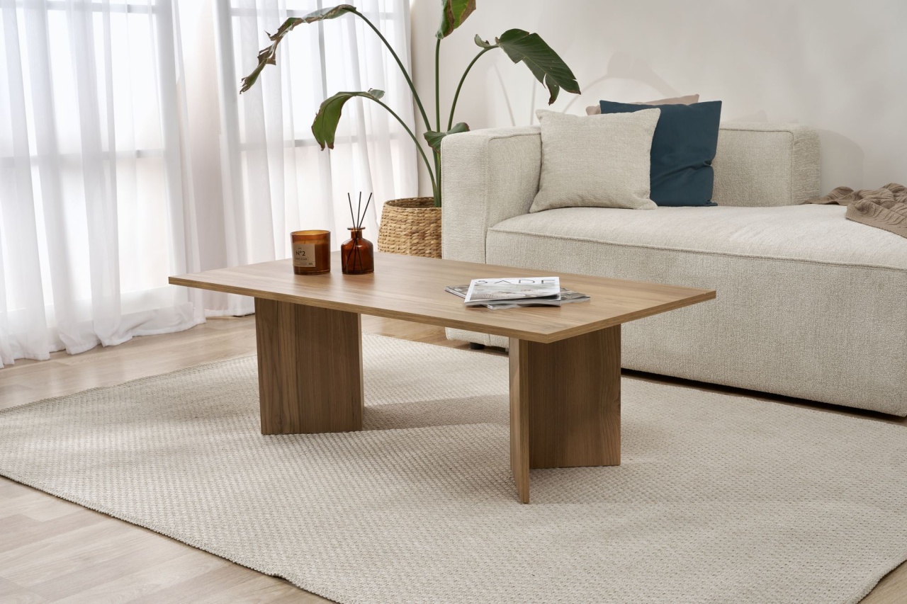 Măsuţă de cafea, Sabin Vnt, UnicUtil, Stejar, Lățime: 119 cm, Înălțime: 40 cm, Adâncime: 60 cm - view 3
