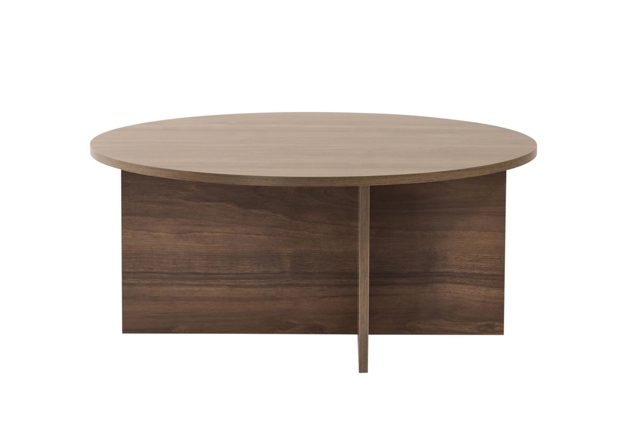Măsuţă de cafea, Soleil Walnut, UnicUtil, Nuc, Lățime: 90 cm, Înălțime: 40 cm, Adâncime: 90 cm - view 3
