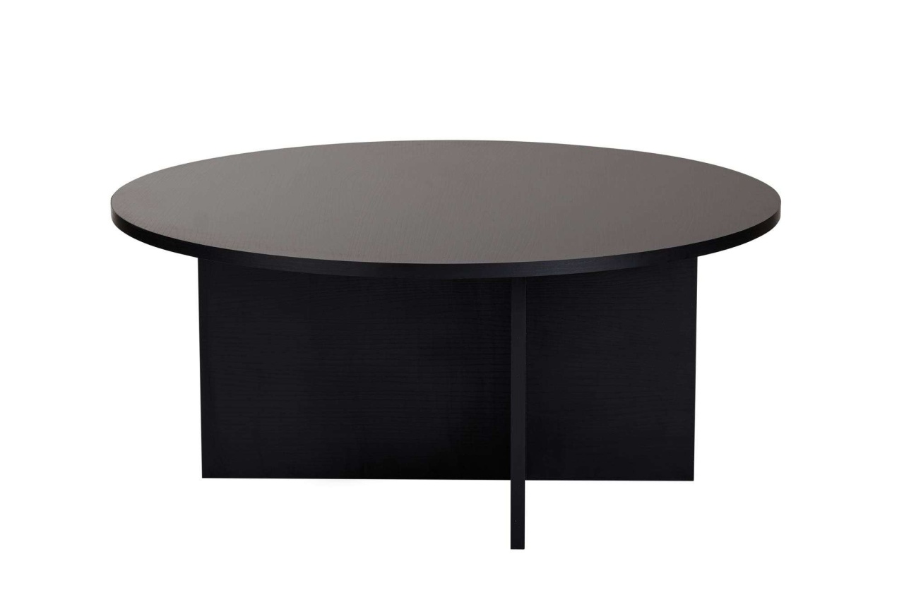 Măsuţă de cafea, Soleil Wood, UnicUtil, Negru din lemn, Lățime: 90 cm, Înălțime: 40 cm, Adâncime: 90 cm - view 6