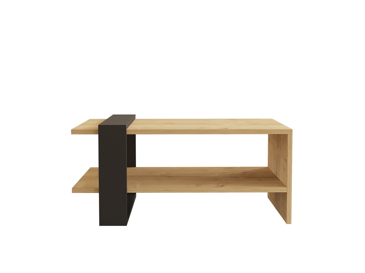 Măsuţă de cafea, Yonca Design, UnicUtil, Antracit-Stejar, Lățime: 80 cm, Înălțime: 35 cm, Adâncime: 50 cm, 835PUQ2852 - view 2
