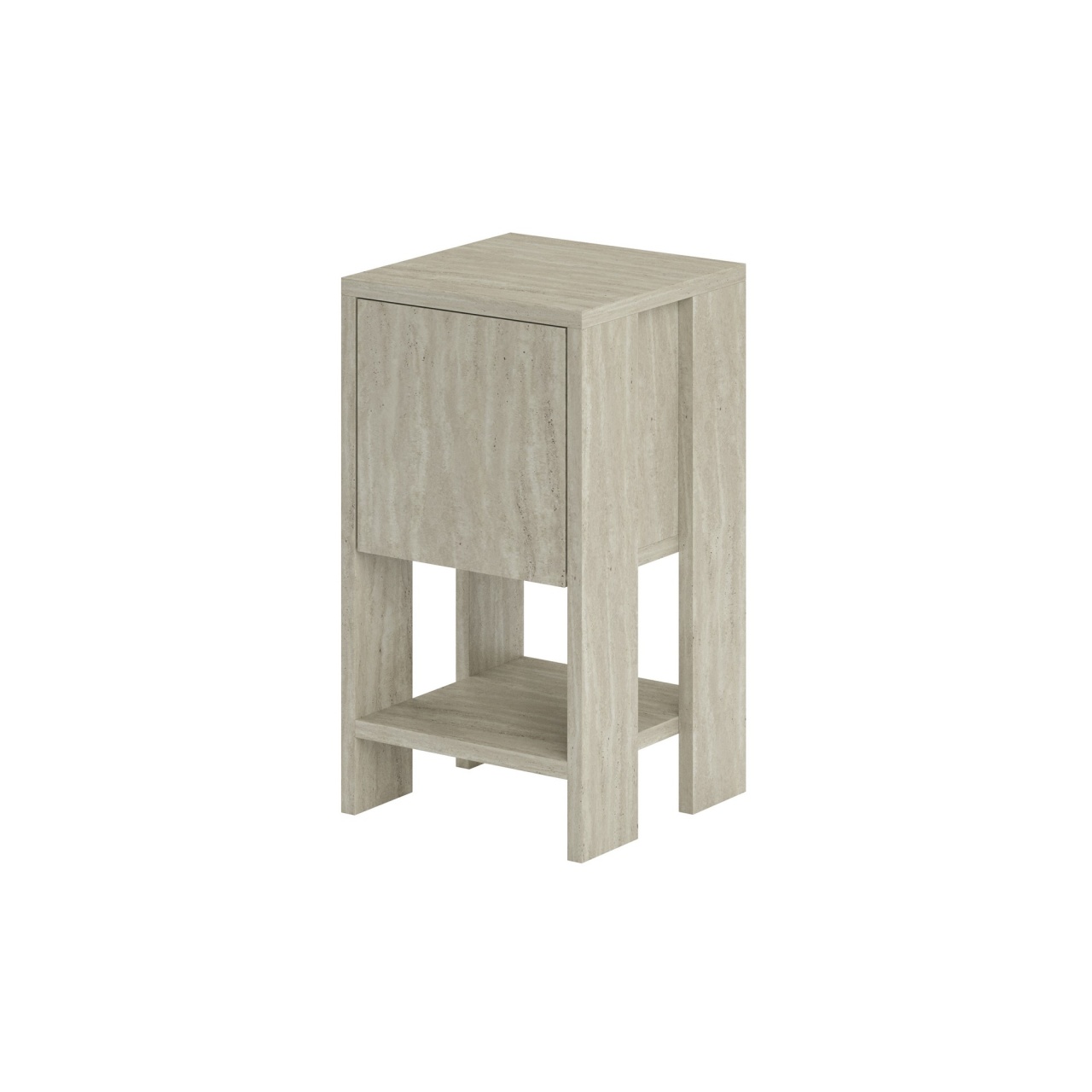 Noptieră, Ema Travertine, UnicUtil, Travertin, Lățime: 30 cm, Înălțime: 55 cm, Adâncime: 30 cm - view 6