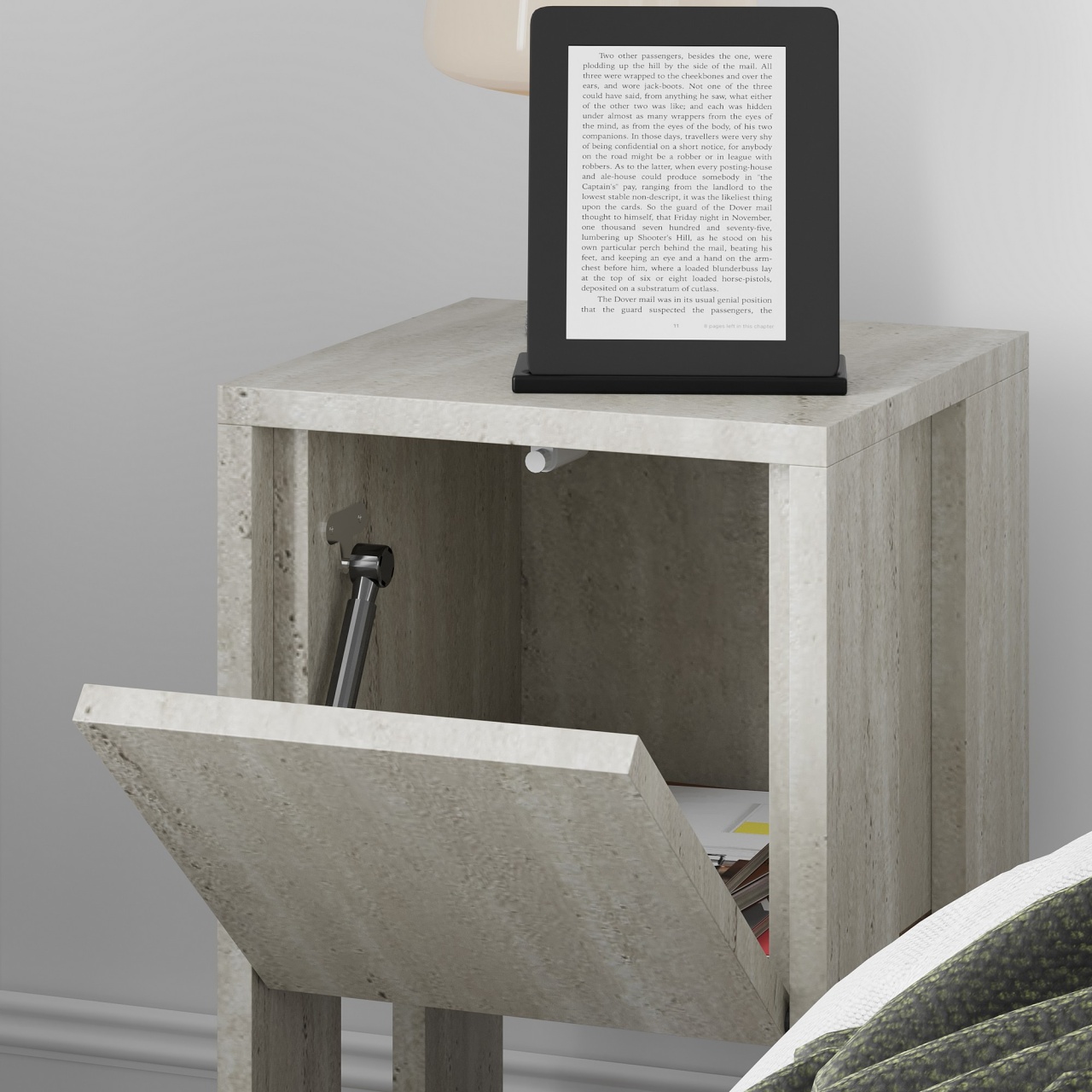 Noptieră, Ema Travertine, UnicUtil, Travertin, Lățime: 30 cm, Înălțime: 55 cm, Adâncime: 30 cm - view 10