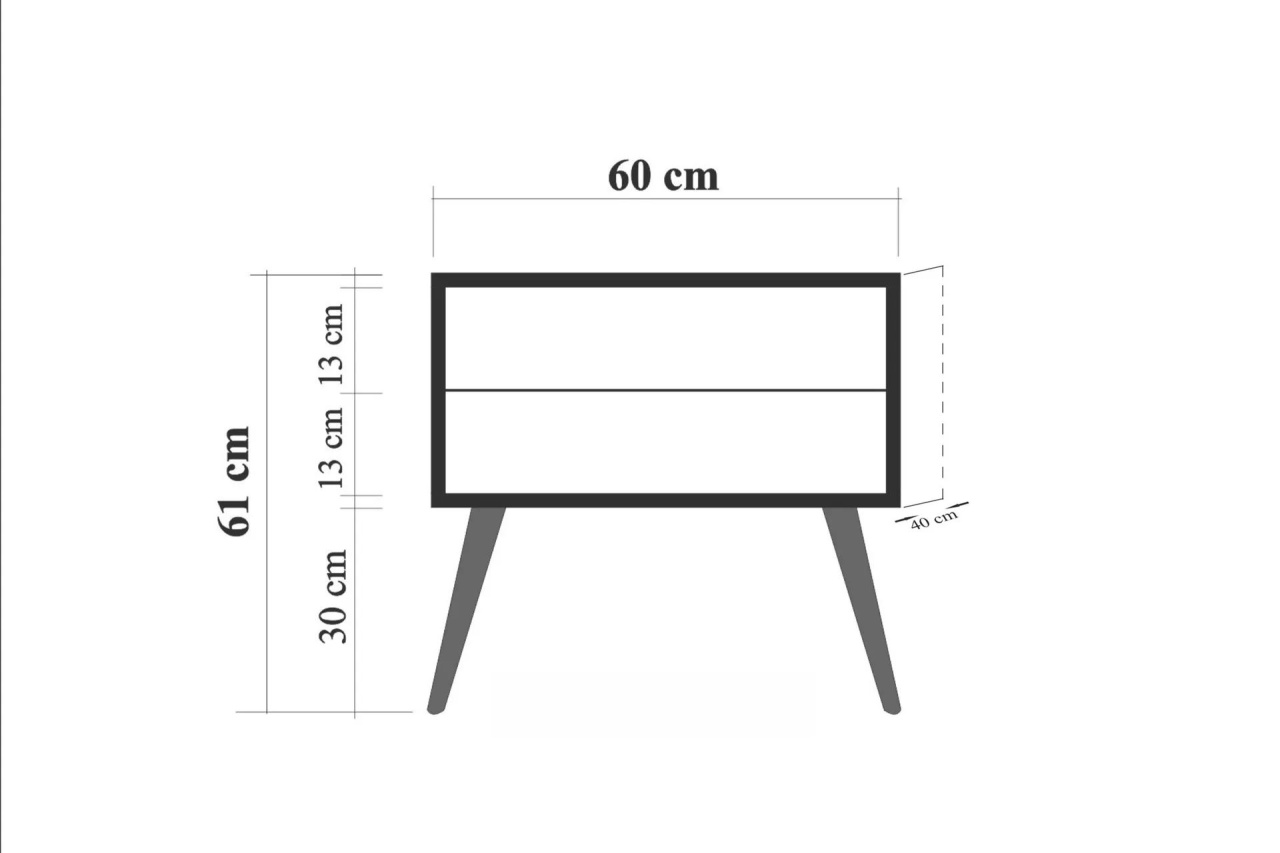 Noptieră, Two 729, UnicUtil, Stejarul Sonoma, Lățime: 60 cm, Înălțime: 61 cm, Adâncime: 40 cm - view 2