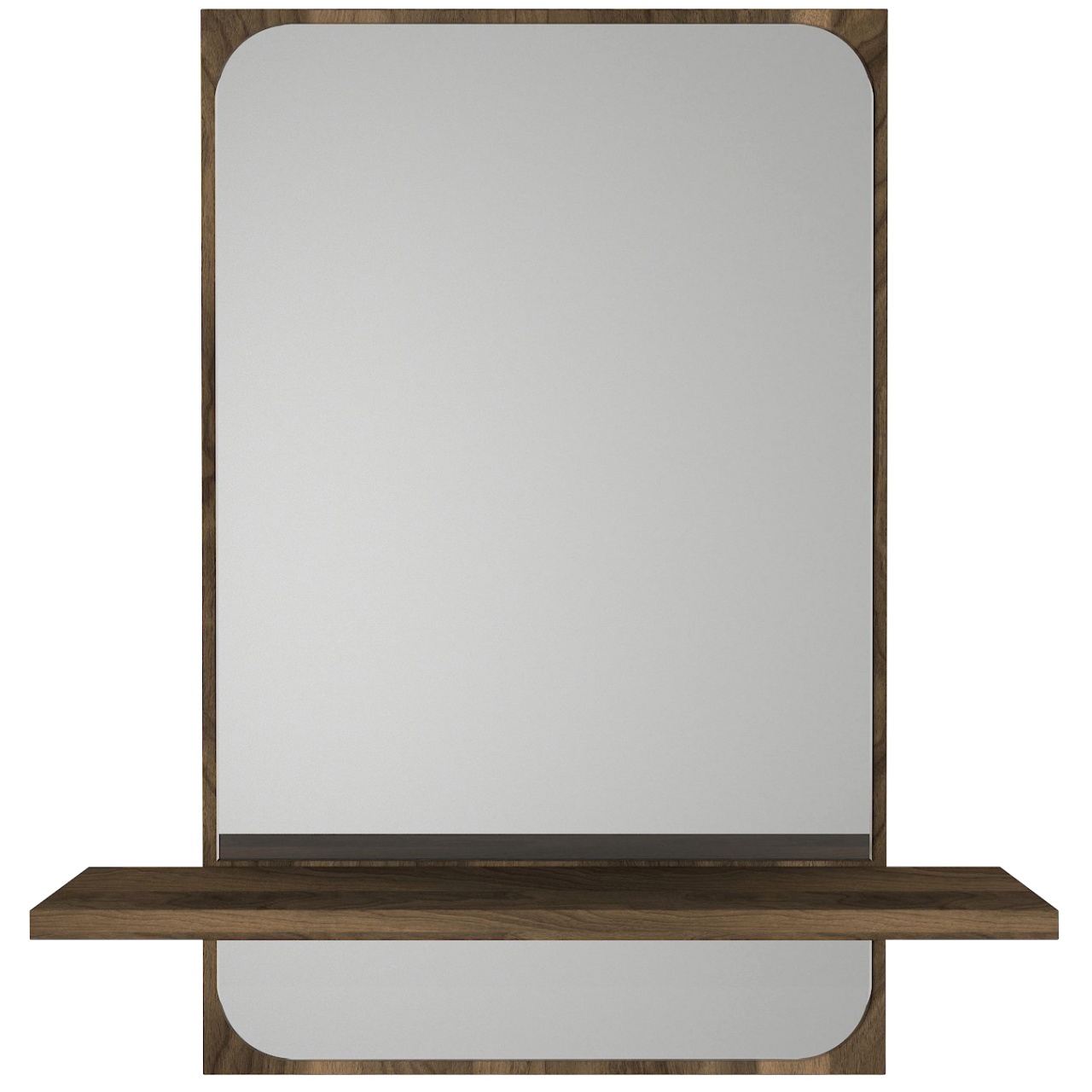 Oglinda de Perete, Walnut Frame, UnicUtil, 60 x 12 x 70 cm, Maro - imagine 3