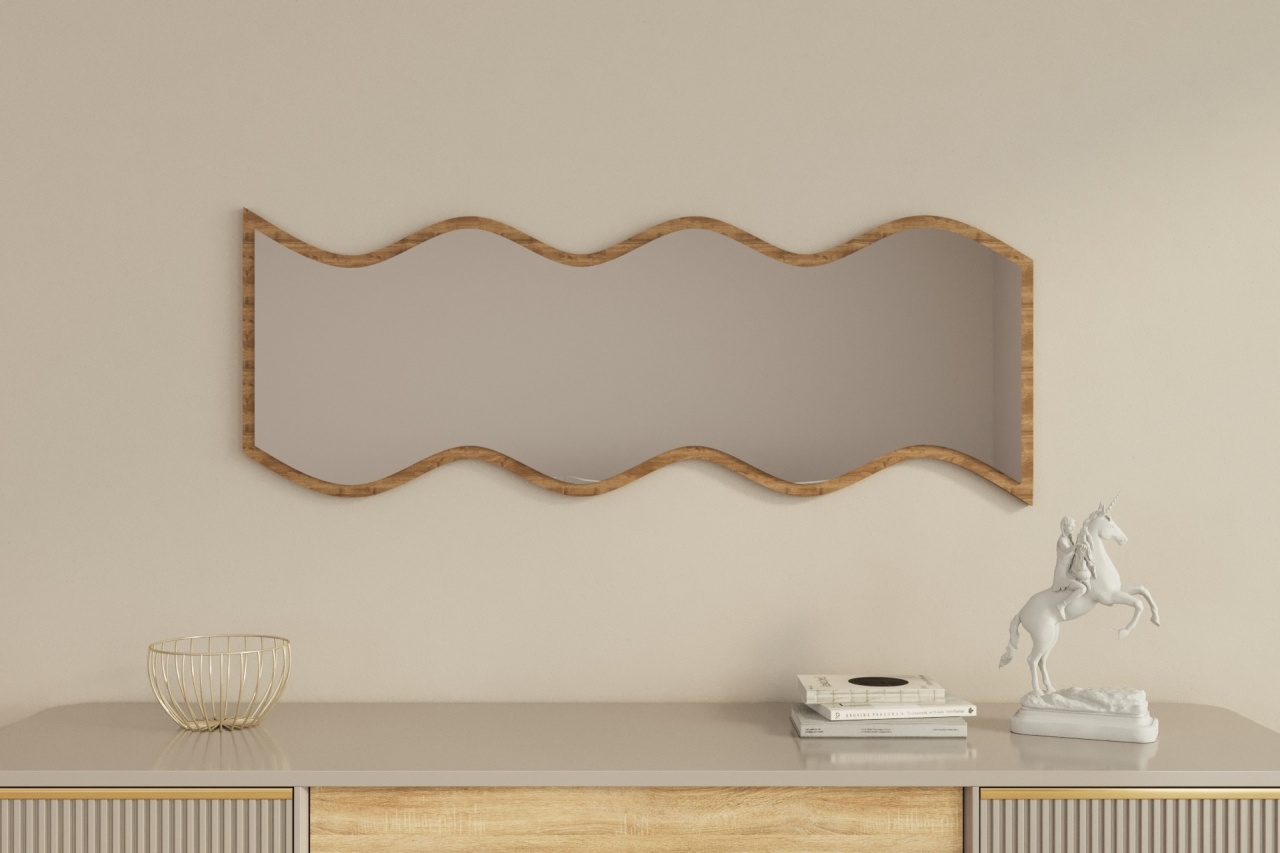 Oglindă, Safi White, UnicUtil, Alb-Nuc, Lățime: 40 cm, Înălțime: 120 cm, Adâncime: 2,2 cm - view 4