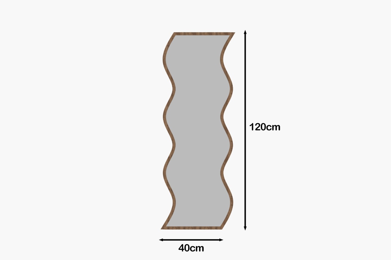 Oglindă, Safi White, UnicUtil, Alb-Nuc, Lățime: 40 cm, Înălțime: 120 cm, Adâncime: 2,2 cm - view 6