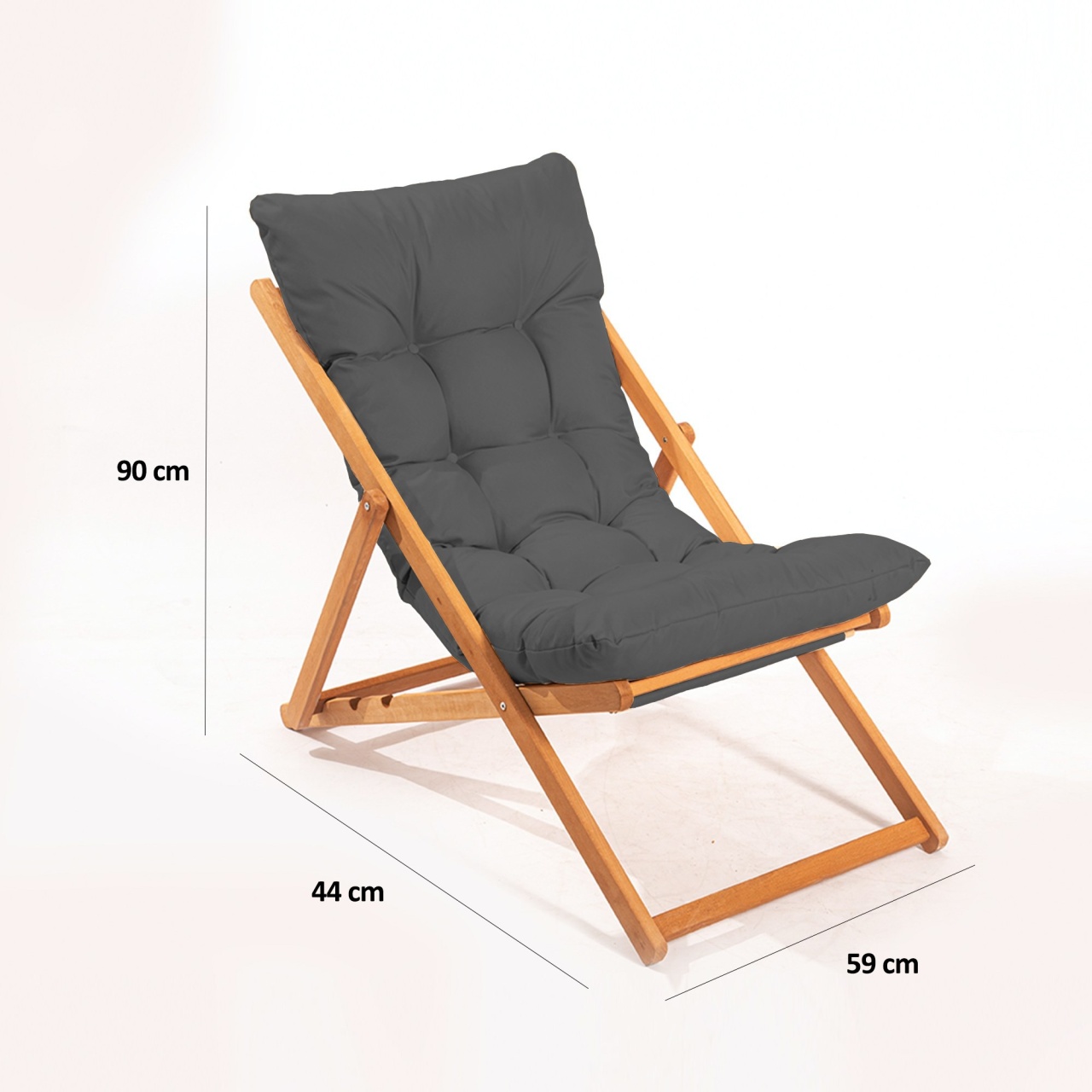 Scaun de grădină, My006 Grey, UnicUtil, Gri-Natural, Lățime: 59 cm, Înălțime: 90 cm, Adâncime: 44 cm - view 4