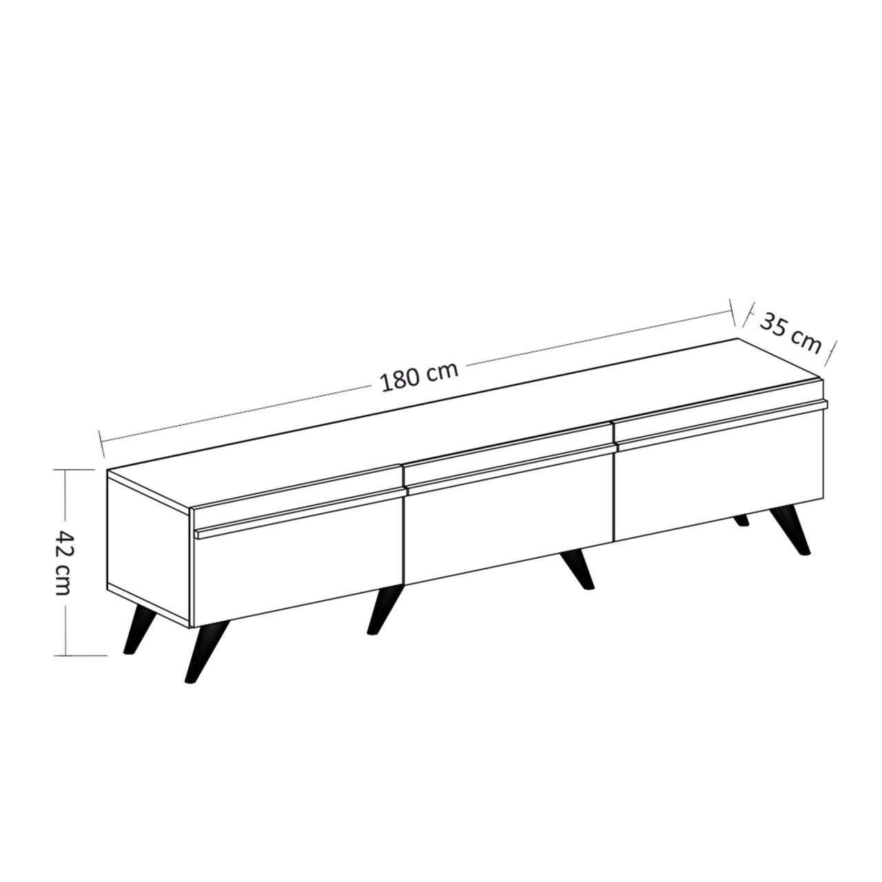 Set de mobilier pentru living, Amsterdam Design, UnicUtil, Antracit-Nuc, Comodă TV: Lățime: 180 cm, Înălțime: 42 cm, Adâncime: 35 cm - view 4