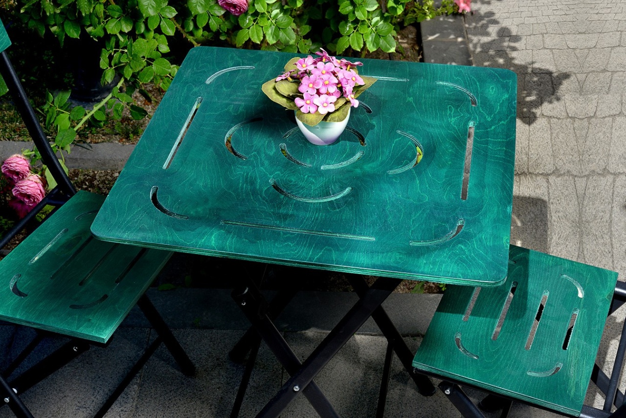 Set Gradina - Masa si Scaune (3 Bucati), Combo ember, UnicUtil, Culoarea Verde Negru - 2 | YEO