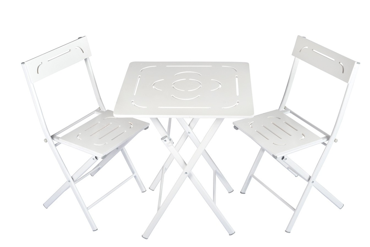 Set Gradina - Masa si Scaune (3 Bucati), Ridge leaf, UnicUtil, Culoarea Alb - 3 | YEO