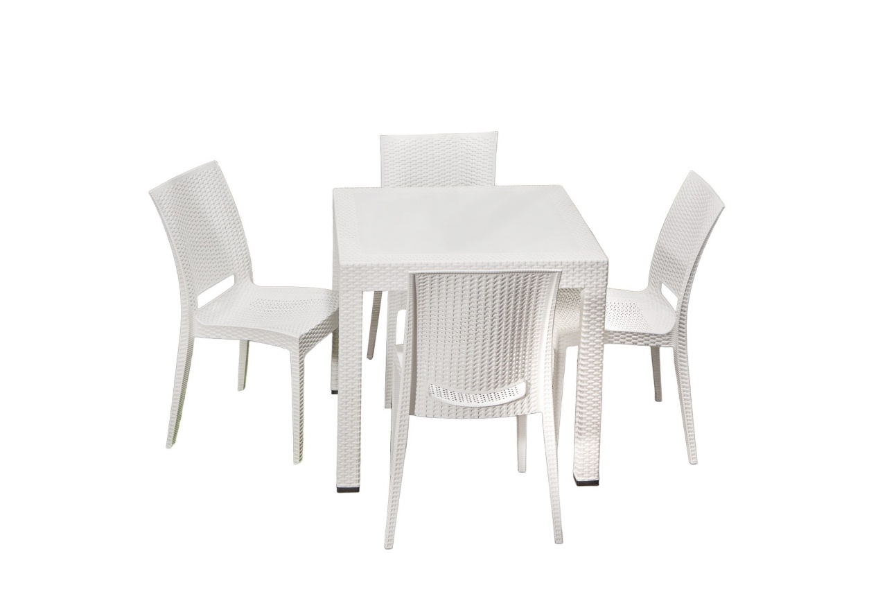 Set Gradina - Masa si Scaune (5 Bucati), Storm group, UnicUtil, Culoarea Alb - 1 | YEO