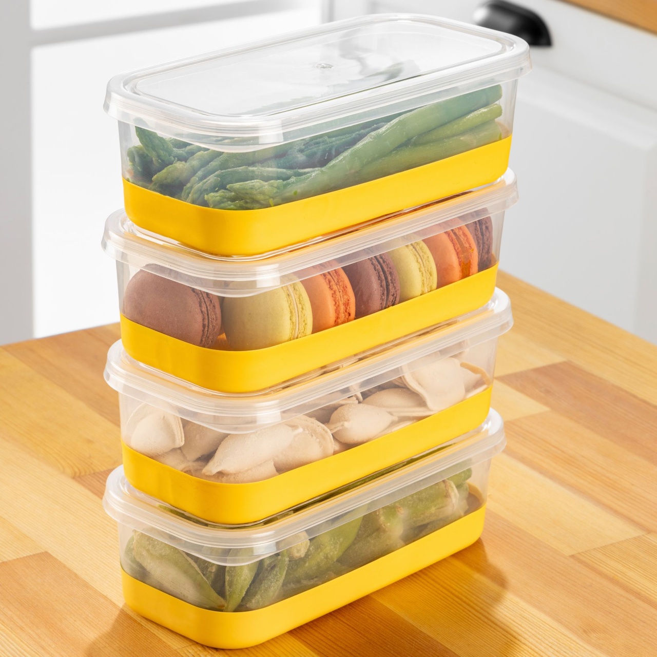 Set Recipiente Alimentare (4 Bucati), Food cloud, UnicUtil, Culoarea Galben