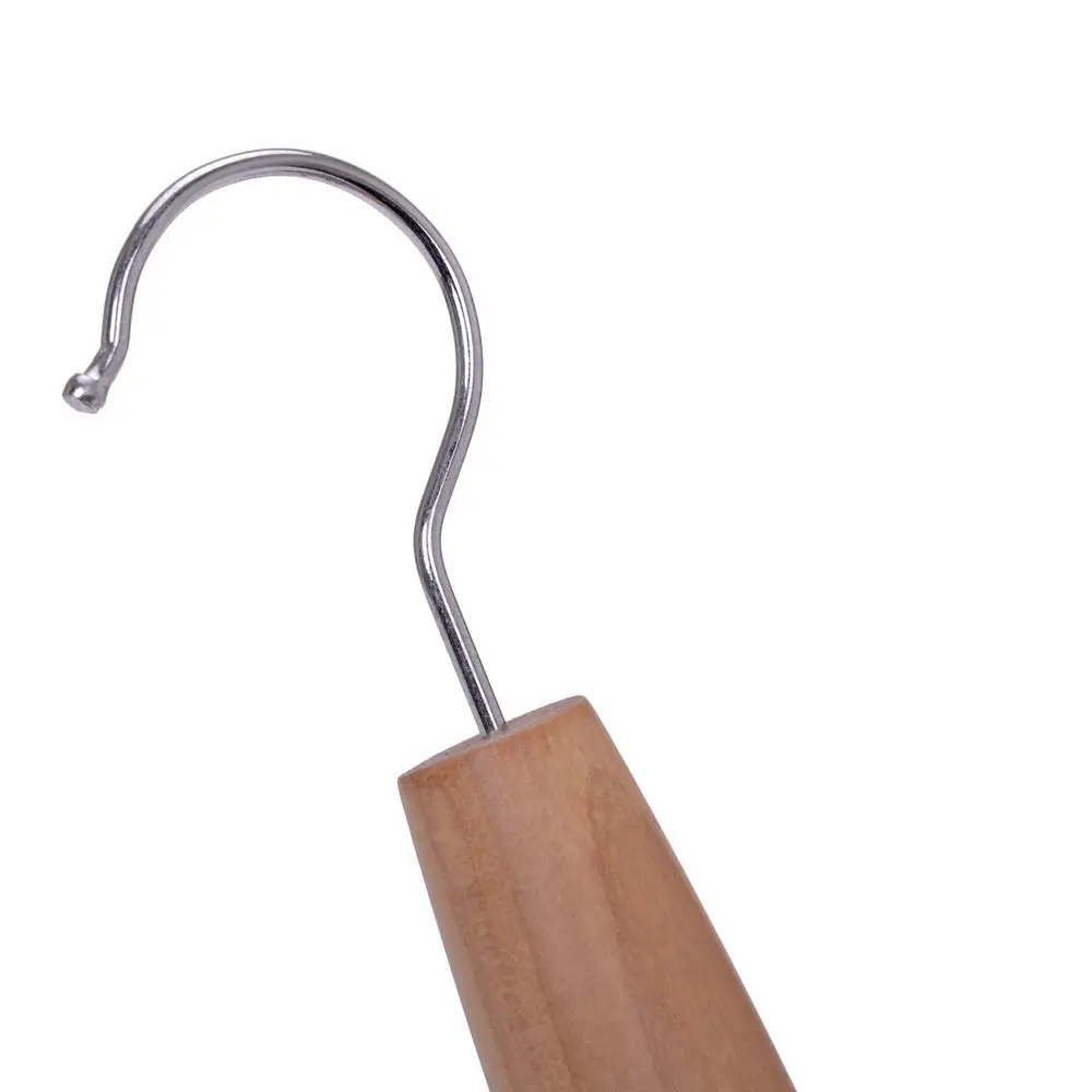 Umeraș din lemn cu 4 agățători, pentru curele, Natur, 1 bucata - imagine 4