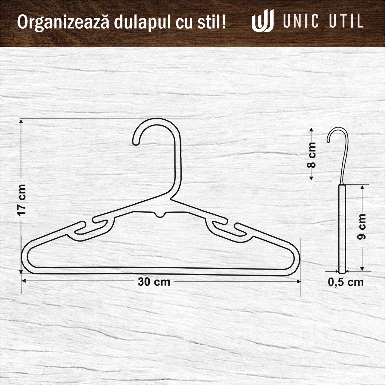 Umeraș din Plastic, pentru copii, Alb, 1 bucata - imagine 6