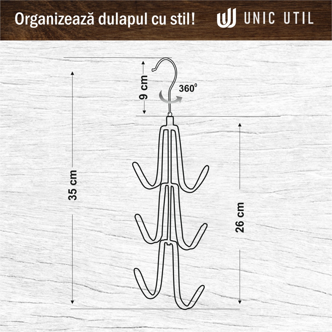 Umerase din Oțel cu 6 carlige, Argintiul UUUM30, 1 bucata - 2 | YEO