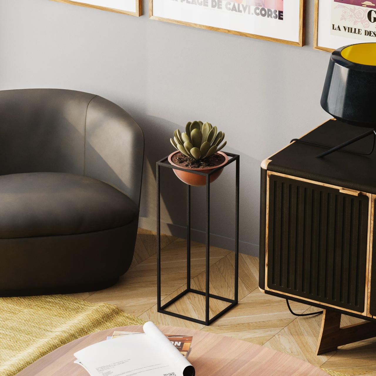Vas Decorativ, Spark stone, UnicUtil, Culoarea Negru Cupru