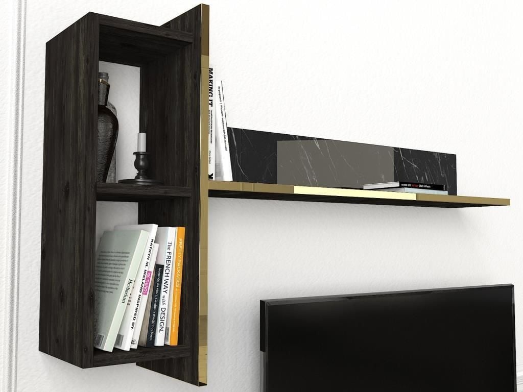 Biblioteca pentru Living Luxury Edition UnicUtil , 180 x 32 x 115 cm, Negru - 3 | YEO