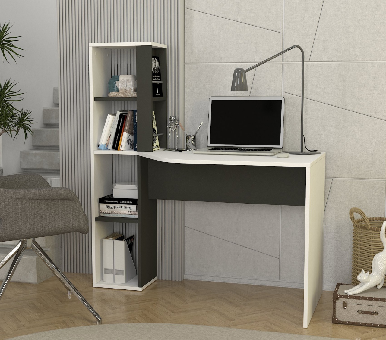 Birou, Classic Vision, UnicUtil, Alb-Gri - imagine 3