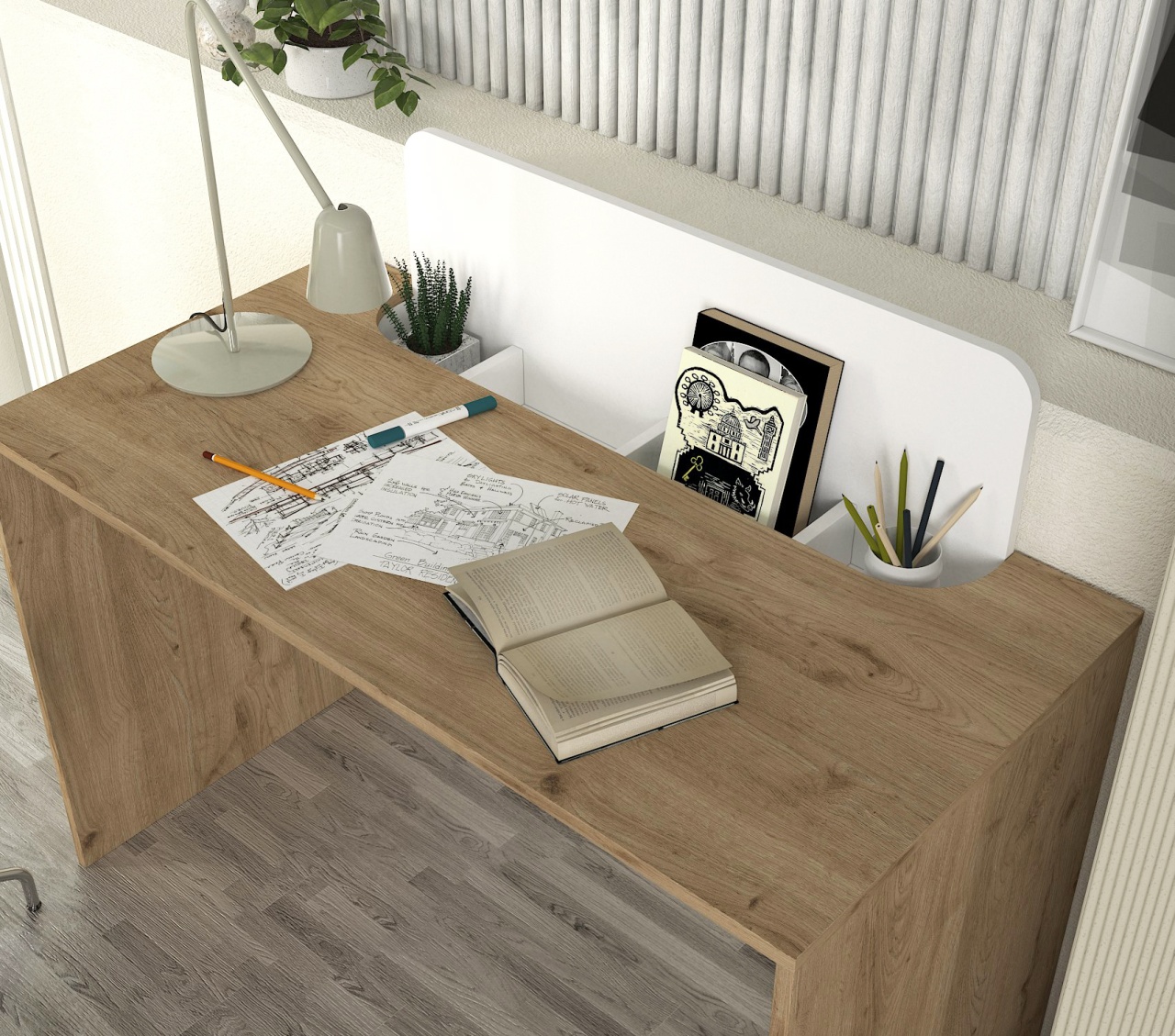 Birou, Modern Base, UnicUtil, Crem-Alb, UUDESK39 - 2 | YEO