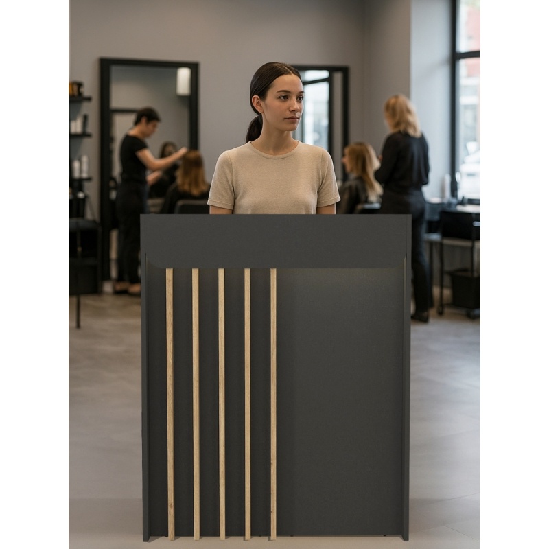 Birou recepție, Karibu LED Front Desk, UnicUtil, Gri-Bej - imagine 4
