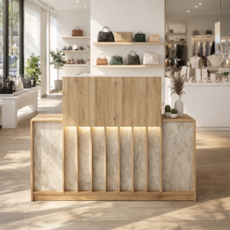 Birou recepție, Welcome Davis, UnicUtil, Bej-Travertin, 150 cm - imagine 2