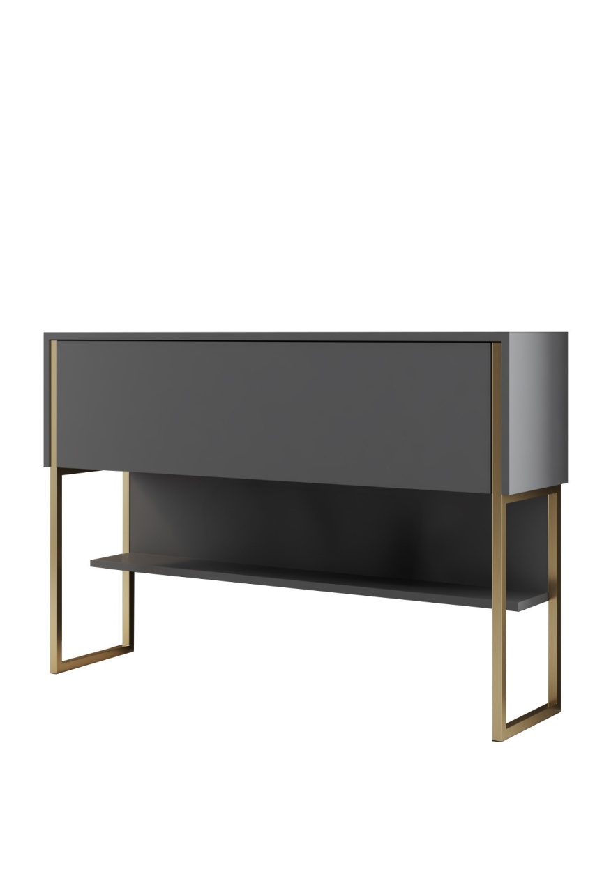 Comodă, Luxe Gold, UnicUtil, Auriu-Antracit, Lățime: 120 cm, Înălțime: 80 cm, Adâncime: 30 cm - view 5