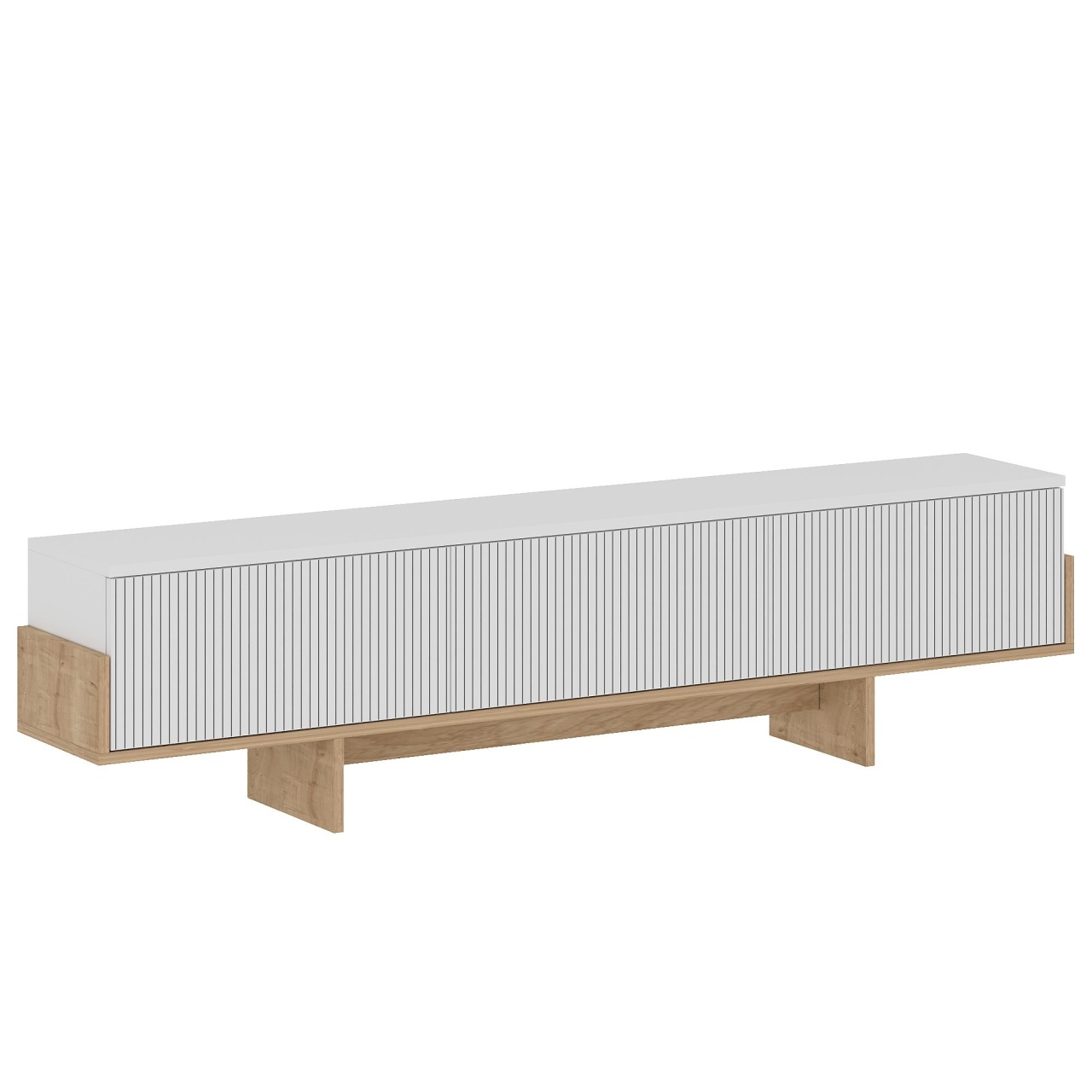 Comoda TV, Hege White, UnicUtil, Alb-Stejar Safir, Lățime: 180 cm, Înălțime: 44,6 cm, Adâncime: 30 cm - view 5