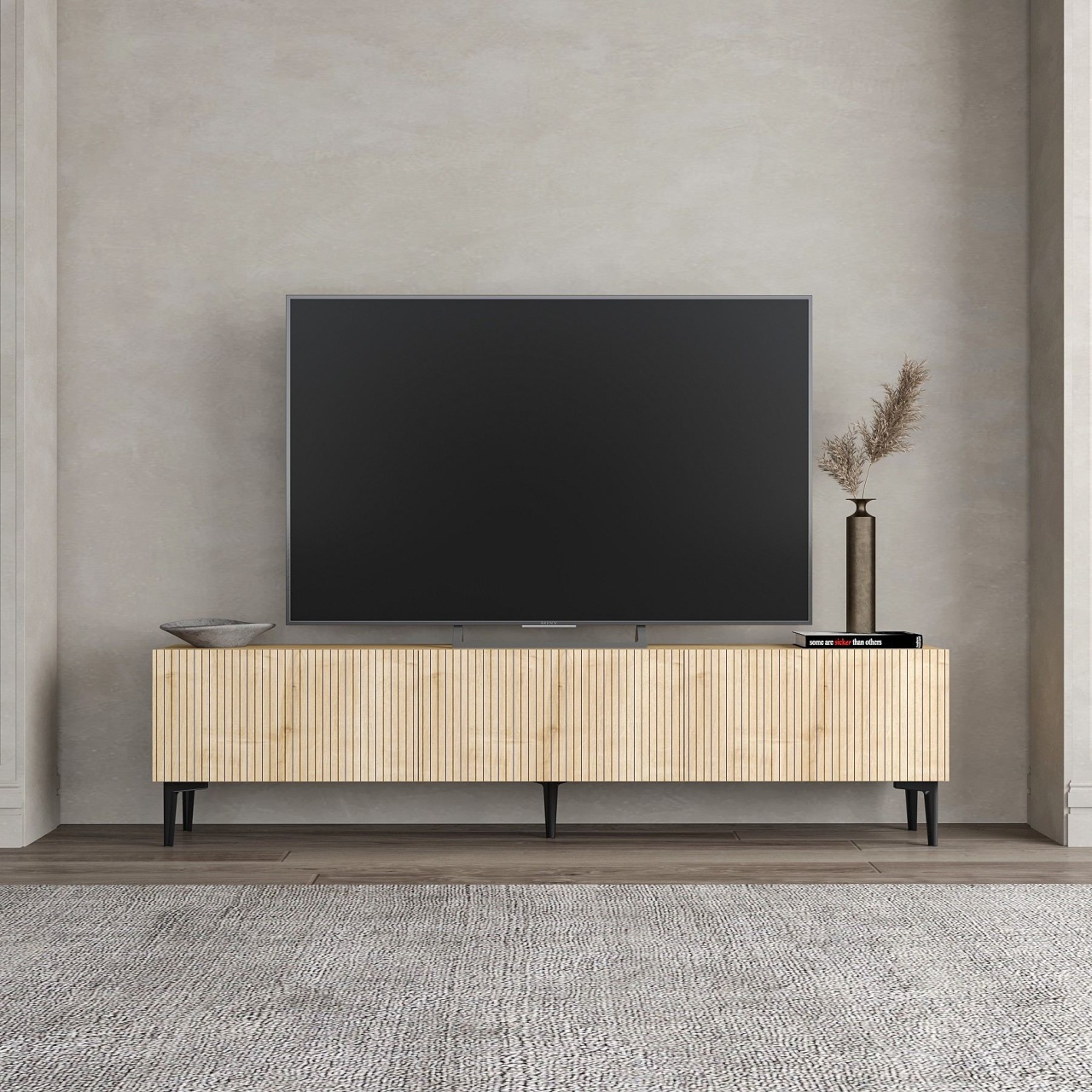 Comoda TV, Oscar Sapphire, UnicUtil, Stejar Safir, Lățime: 180 cm, Înălțime: 45 cm, Adâncime: 31,4 cm - view 2