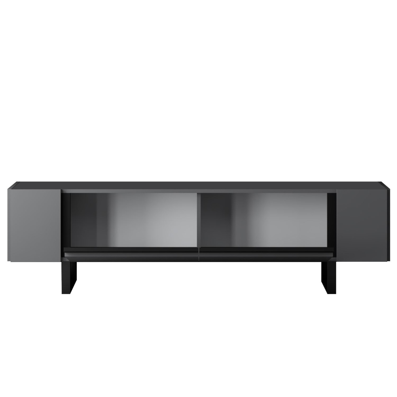 Comoda TV, Yildiz Anthracite, UnicUtil, Antracit-Negru, Lățime: 180 cm, Înălțime: 50 cm, Adâncime: 30 cm - imagine 7