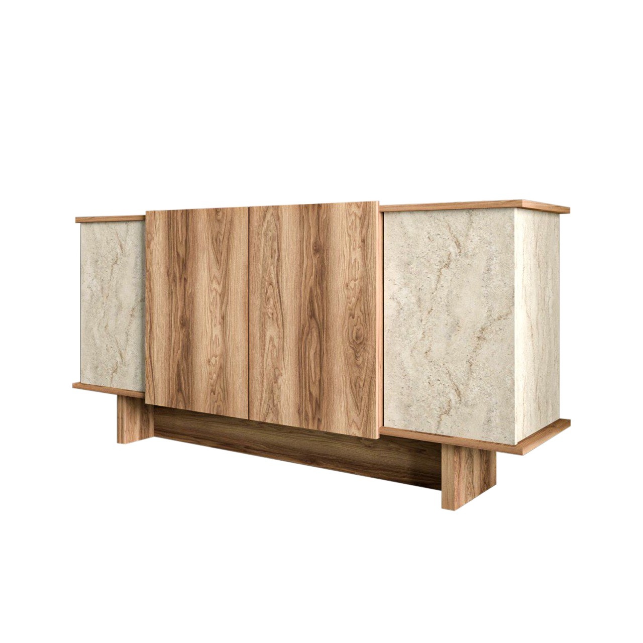 Consolă, Diana Travertine, UnicUtil, Travertin-Nuc, Lățime: 180 cm, Înălțime: 81 cm, Adâncime: 40 cm - view 3