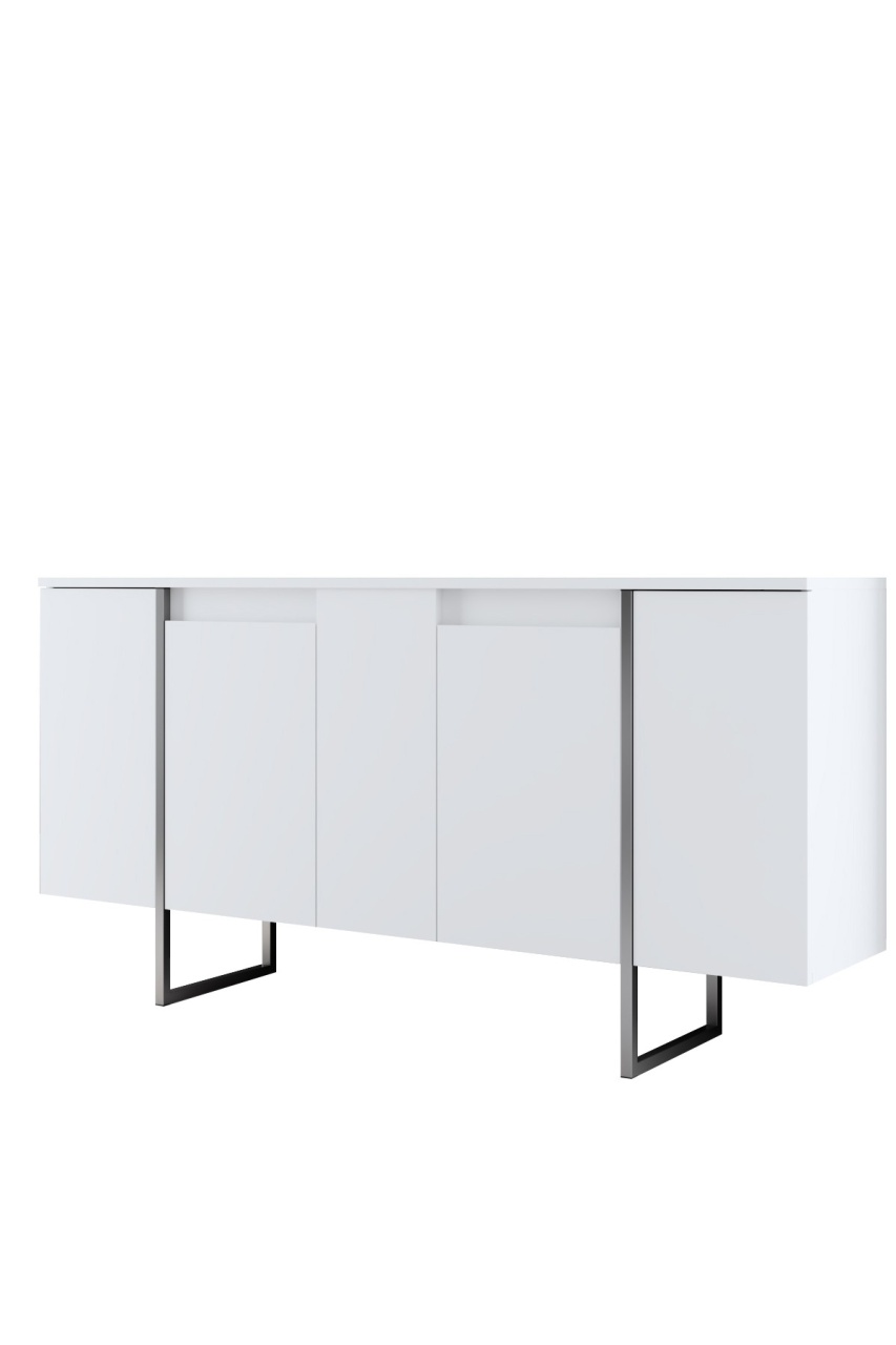 Consolă, Luxe White, UnicUtil, Alb-Argintiu, Lățime: 160 cm, Adâncime: 35 cm, Înălțime: 80 cm, 618BLY1302 - view 6