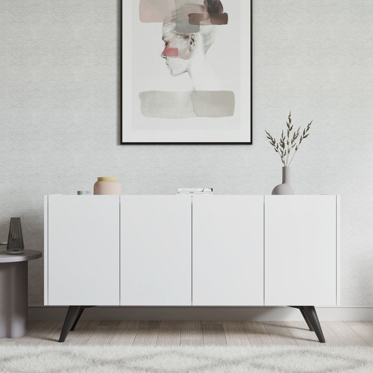 Consolă, Petra Design, UnicUtil, Alb, Lățime: 150 cm, Înălțime: 76 cm, Adâncime: 40 cm - view 2