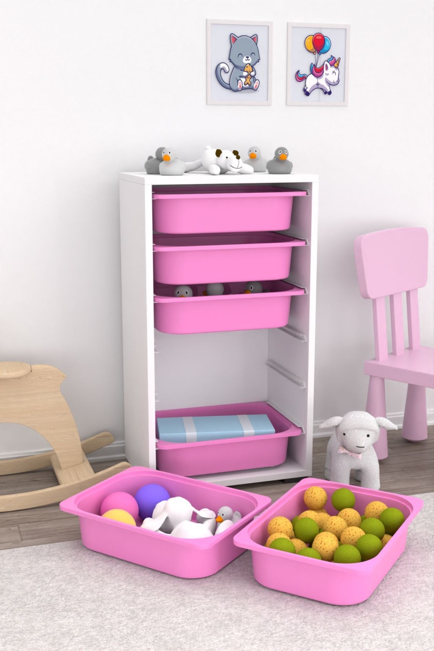 Dulap multifunctional, Drift wave, UnicUtil, Culoarea Alb Roz - 2 | YEO