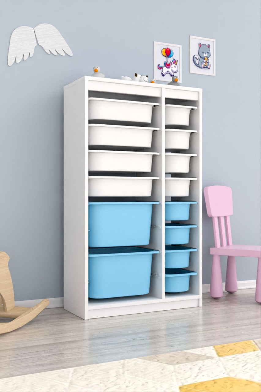 Dulap multifunctional, Echo thorn, UnicUtil, Culoarea Alb Albastru - 1 | YEO