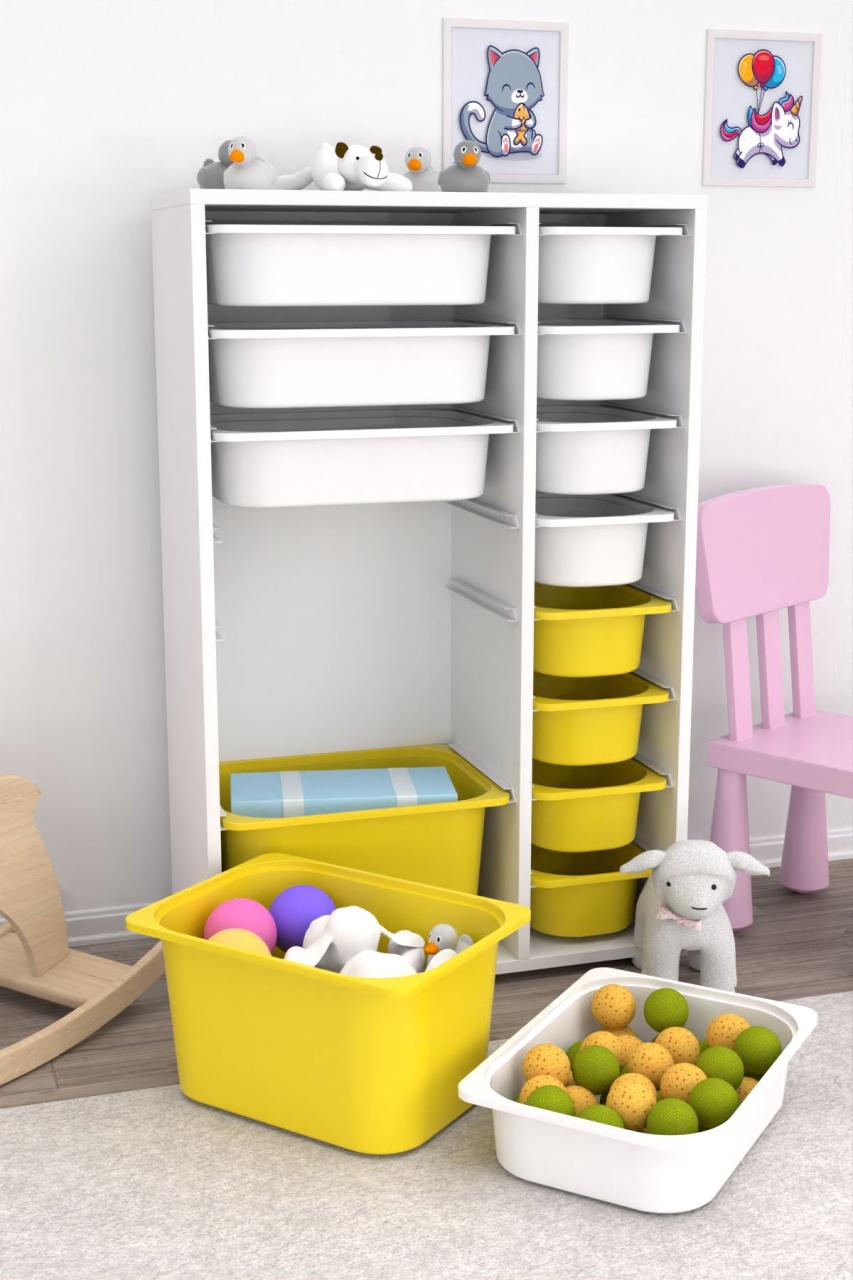 Dulap multifunctional, Leaf grove, UnicUtil, Culoarea Alb Galben - 2 | YEO