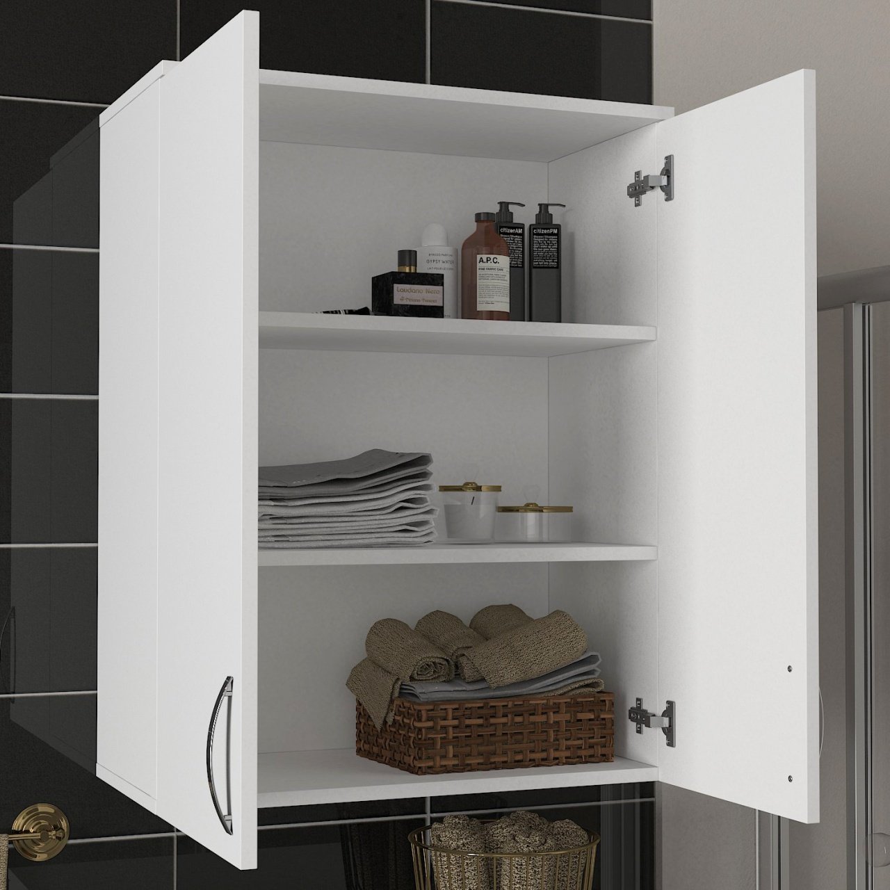 Dulap Organizator Baie/Bucatarie, Pure Utility, UnicUtil, 70 x 34.5 x 90 cm, Alb, UUORG47 - 2 | YEO