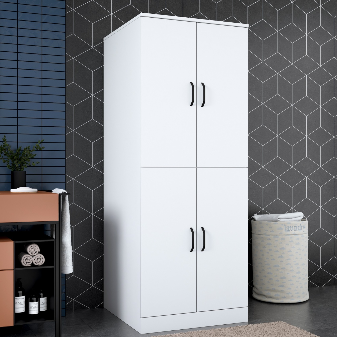 Dulap pentru mașina de spălat, Kd109 3198, UnicUtil, Alb, Lățime: 70 cm, Înălțime: 181,8, cm Adâncime: 72,5 cm - view 3