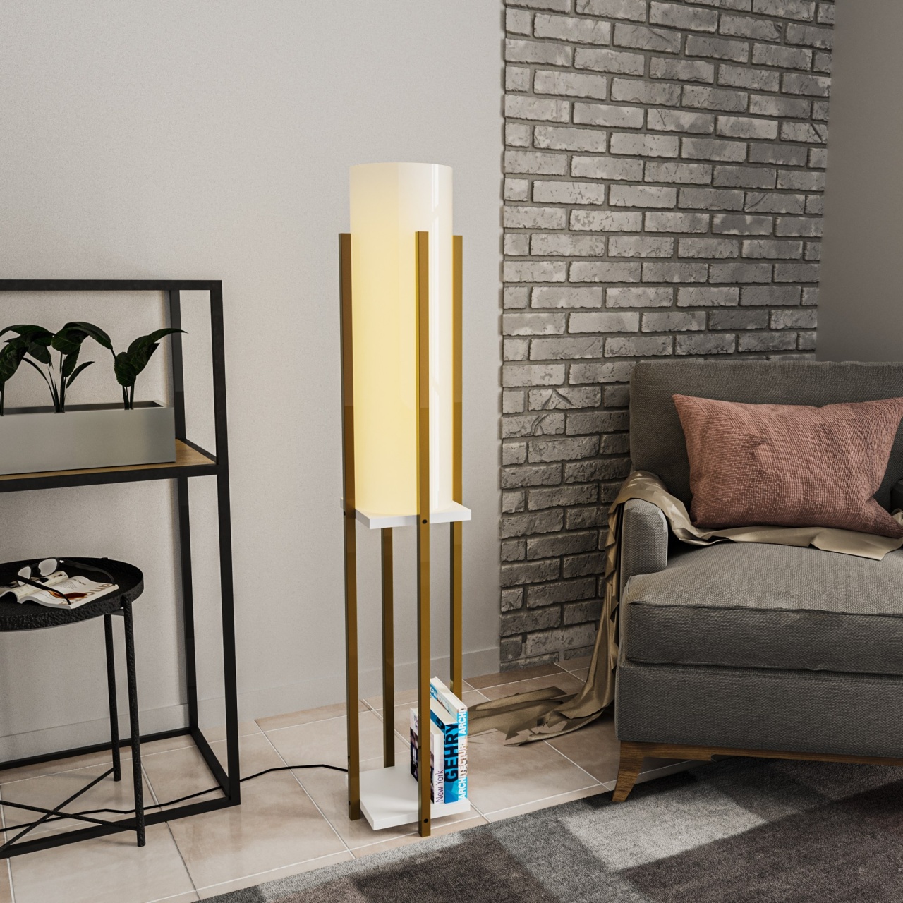 Lampadar, Wave blaze, UnicUtil, Culoarea Auriu Alb - 1 | YEO