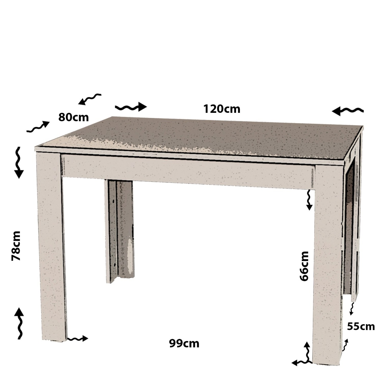 Masă de sufragerie, Single 120, UnicUtil, Nuc, Lățime: 120 cm, Înălțime: 78 cm, Adâncime: 80 cm - imagine 6